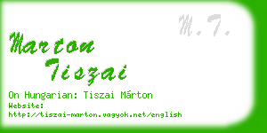 marton tiszai business card