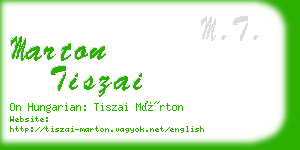 marton tiszai business card